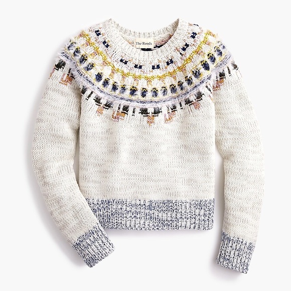 J. Crew Sweaters - J.Crew crew neck sweater is fuzzy fair isle